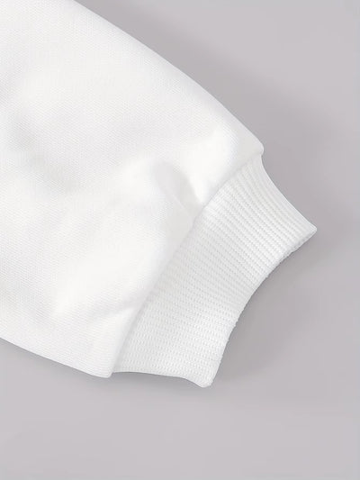 Trendy Streetwear Two-Piece Set – Girls Letter Print Sweatshirt & Cargo Pants