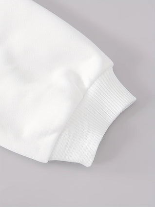 Trendy Streetwear Two-Piece Set – Girls Letter Print Sweatshirt & Cargo Pants