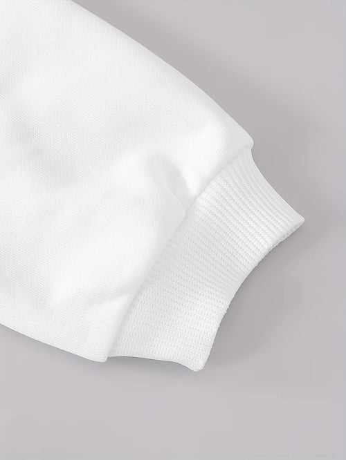 Trendy Streetwear Two-Piece Set – Girls Letter Print Sweatshirt & Cargo Pants