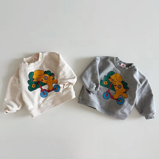 Pawfect Pals Cartoon Dog Sweatshirt – Kids Long Sleeve Pullover