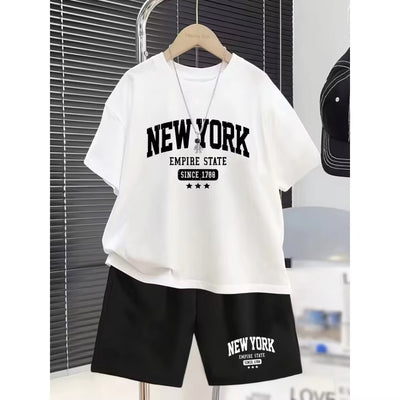 NY Style Summer Set – Boys T-Shirt & Sports Shorts