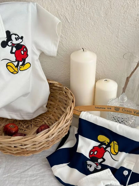 Mini Mickey Summer Polo – Kids Cotton Short Sleeve T-Shirt